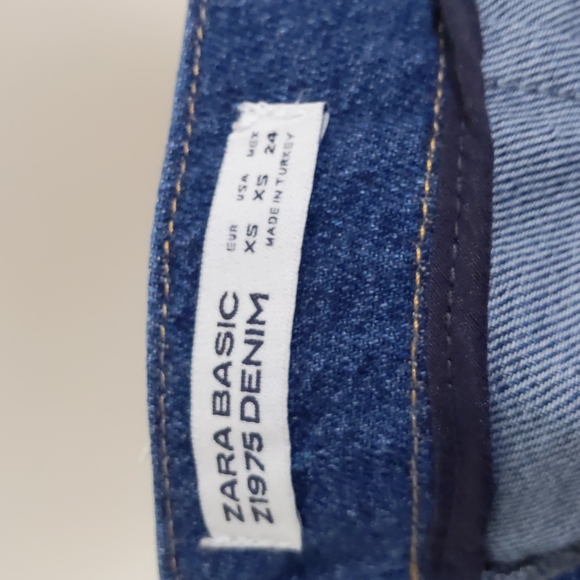 Zara Denim Patchwork Mini Skirt | Blue Jean Skirt - Picture 7 of 10